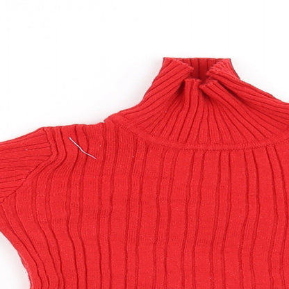 Close-up detail of Nutmeg girls’ red jumper, size 2-3, years