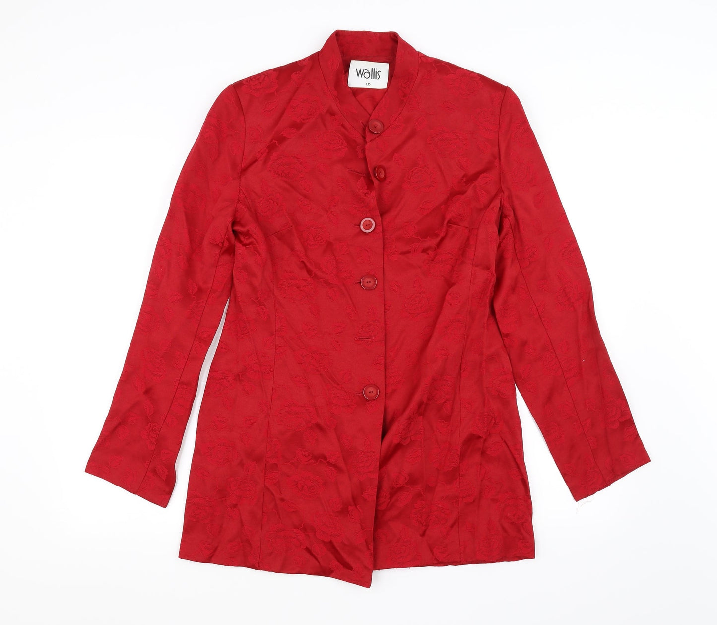 Wallis Womens Red Floral  Jacket Coat Size 10