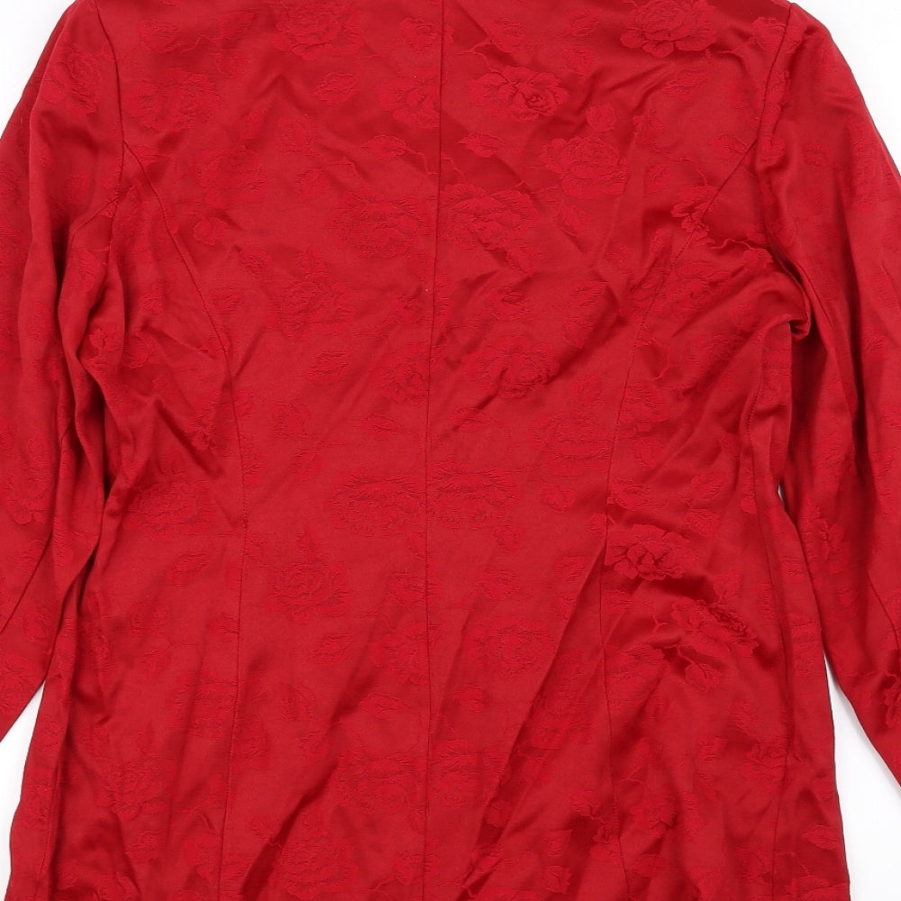 Wallis Womens Red Floral  Jacket Coat Size 10