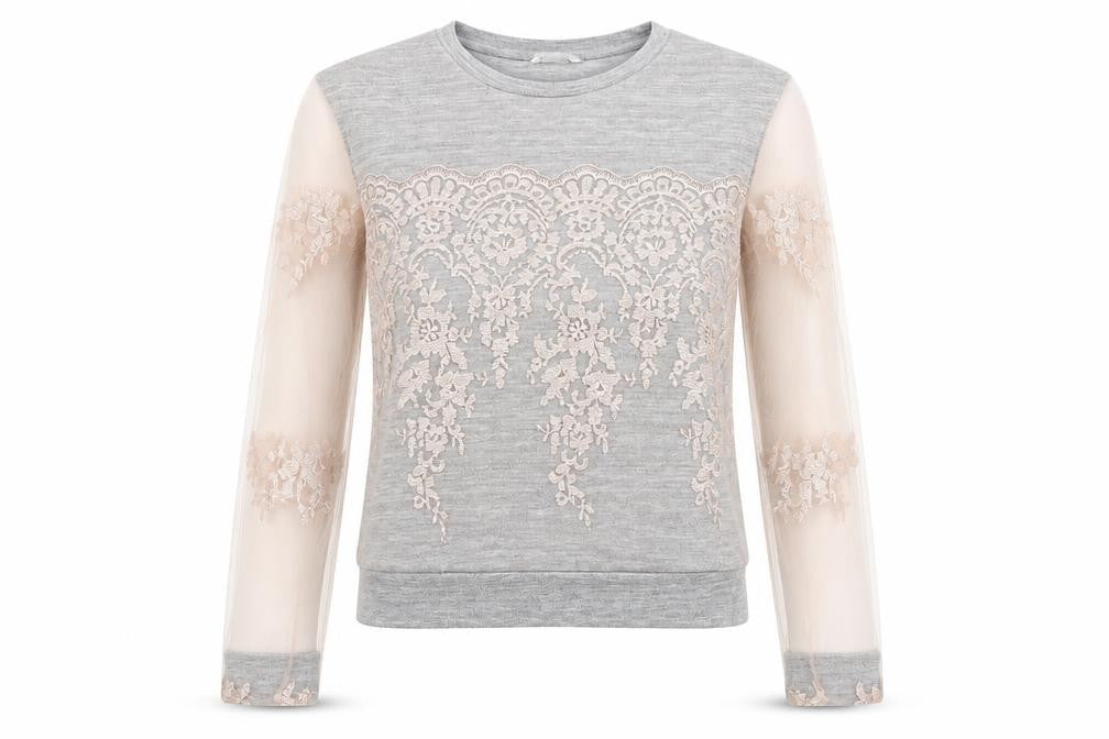 H&M Womens Grey   Pullover Sweatshirt Size M