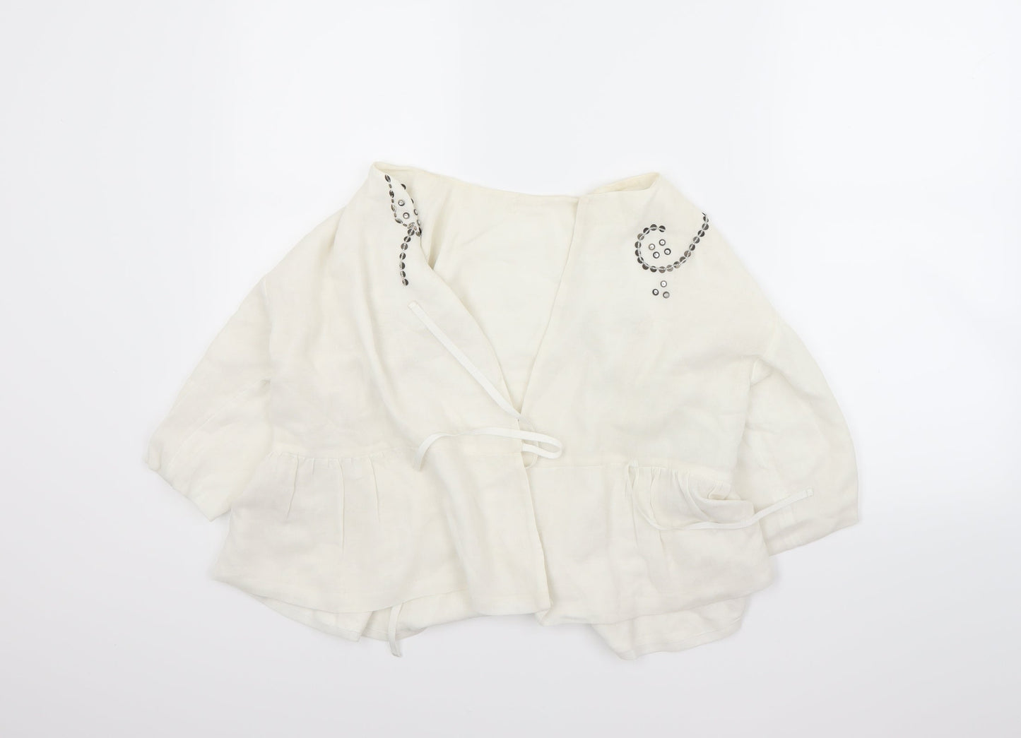 Preworn Womens White   Jacket Coat Size 10