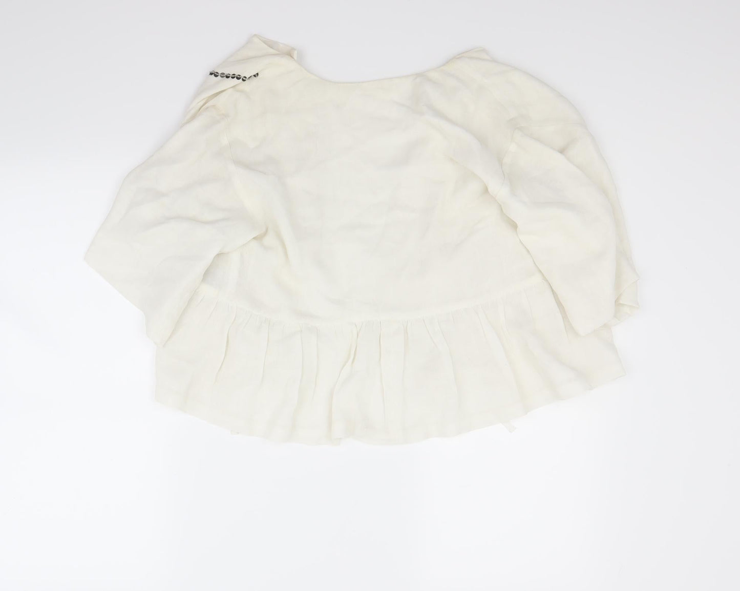 Preworn Womens White   Jacket Coat Size 10