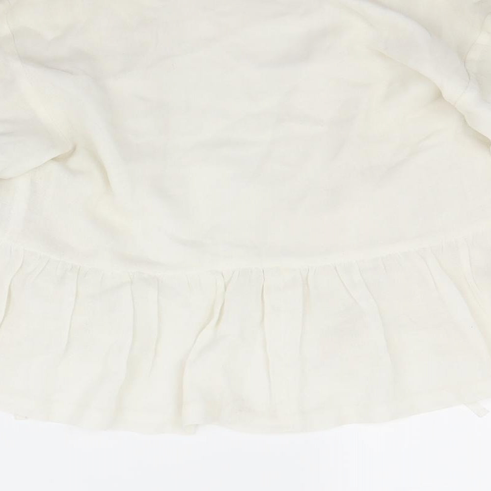Preworn Womens White   Jacket Coat Size 10