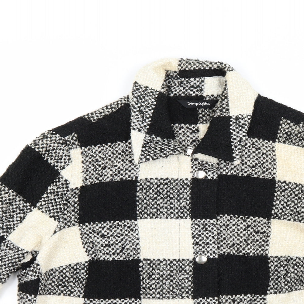 Simply Be Womens White Check  Jacket Coat Size 14