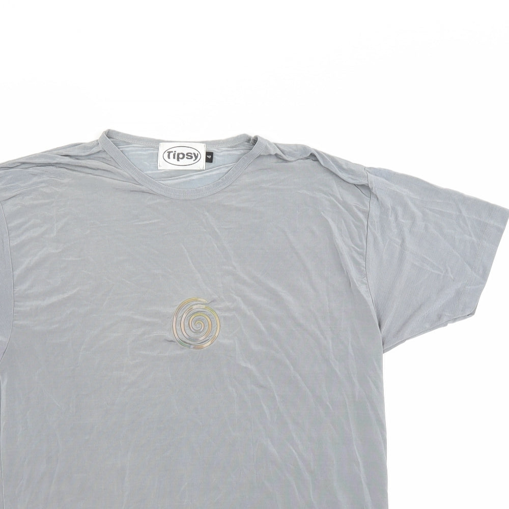Tipsy Elves Womens Grey   Basic T-Shirt Size L