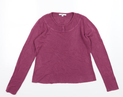 Additional front view of Klass women’s purple knit jumper, size M