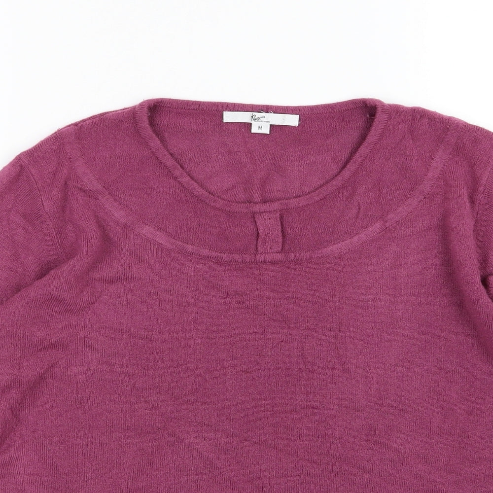 Klass Womens Purple  Knit Pullover Jumper Size M