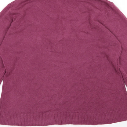 Brand and care label for Klass women’s purple knit jumper, size M