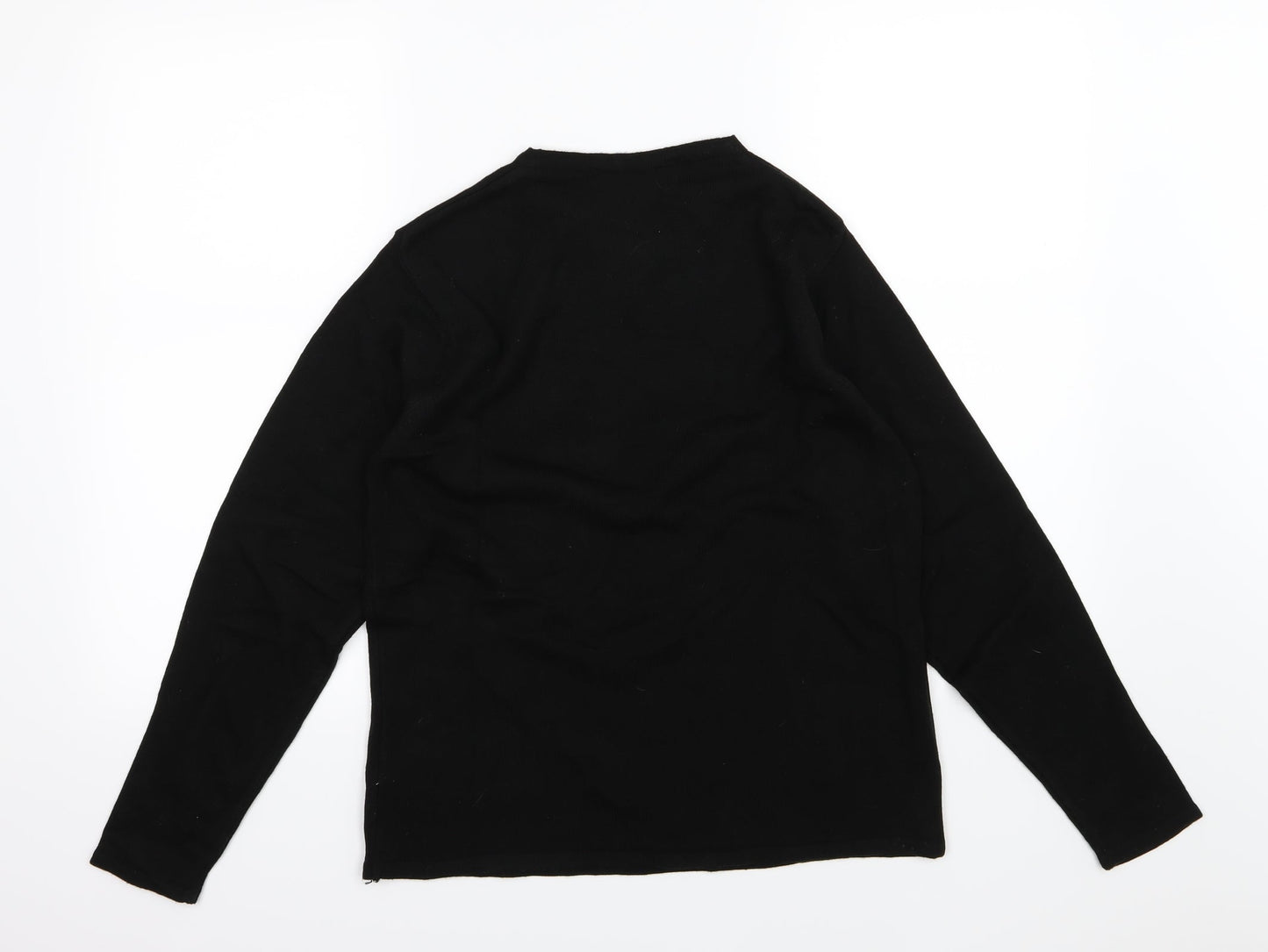 Jan Eva Womens Black  Knit Pullover Jumper Size M