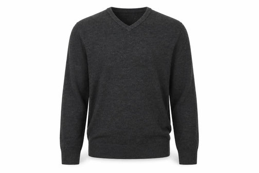 Front view of F&F men’s grey knit jumper, size S