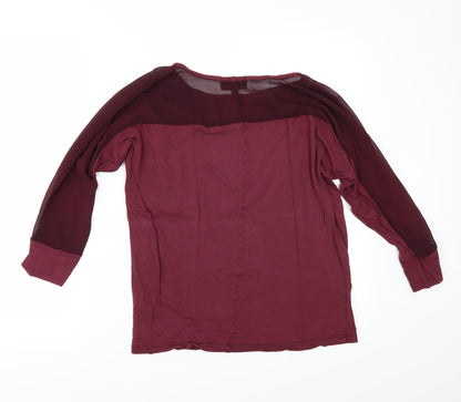 Back view of Warehouse women’s red basic polo, size UK 12