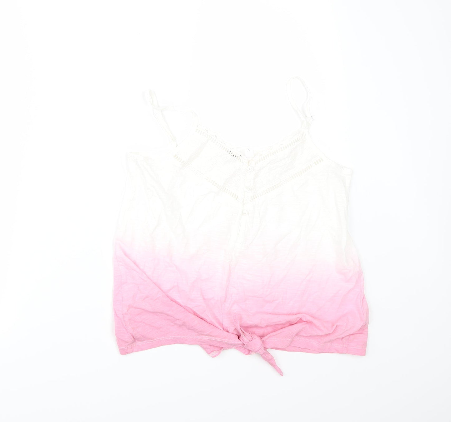 Loststock Womens Pink   Camisole T-Shirt Size S  - Tie Front