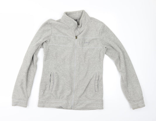 Front view of LA Gear women’s grey fleece jacket, size UK 8