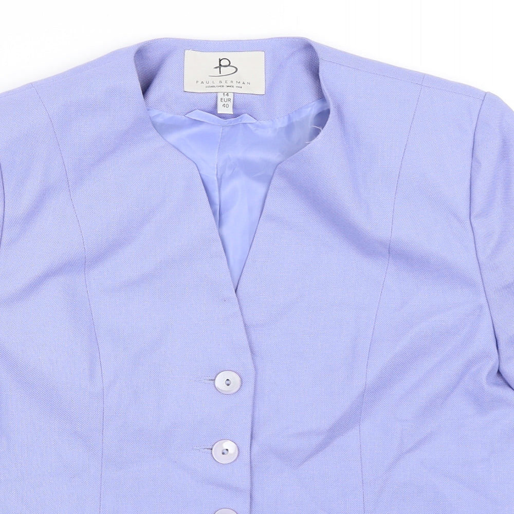 Paul Berman Womens Purple   Jacket Blazer Size 14