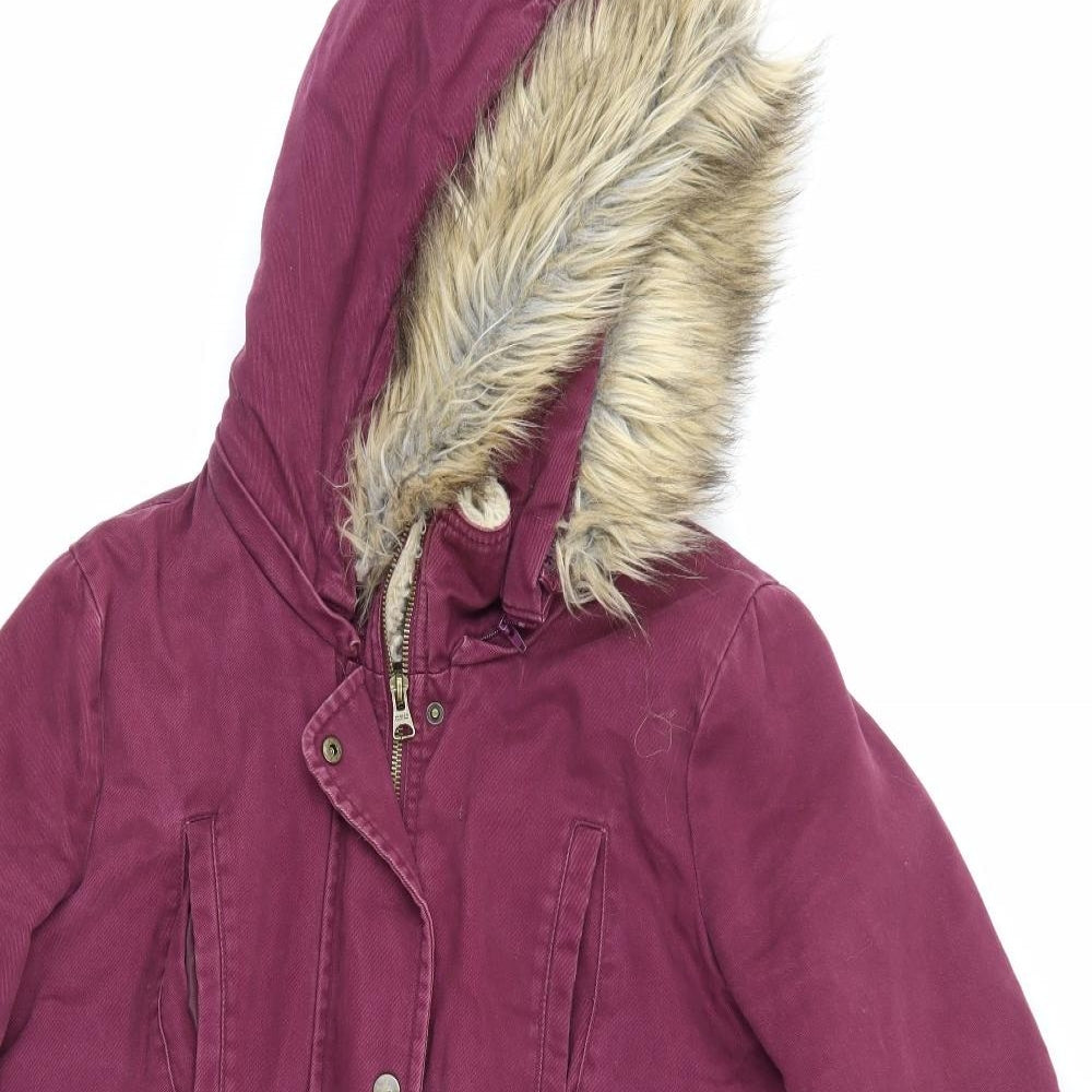 Marks and Spencer Womens Purple   Parka Coat Size 8