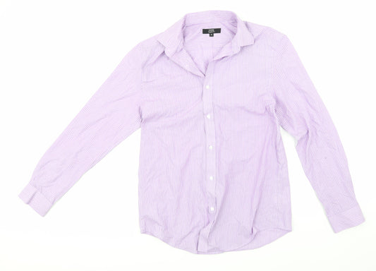 Marks and Spencer Mens Purple Striped   Dress Shirt Size 15.5