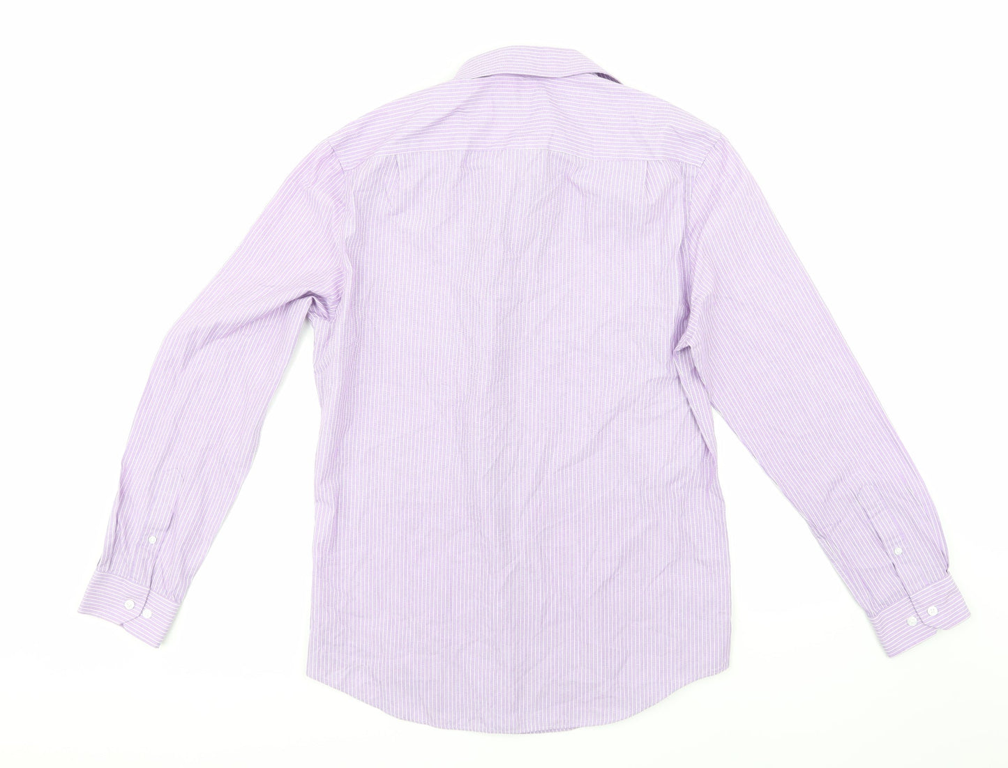 Marks and Spencer Mens Purple Striped   Dress Shirt Size 15.5