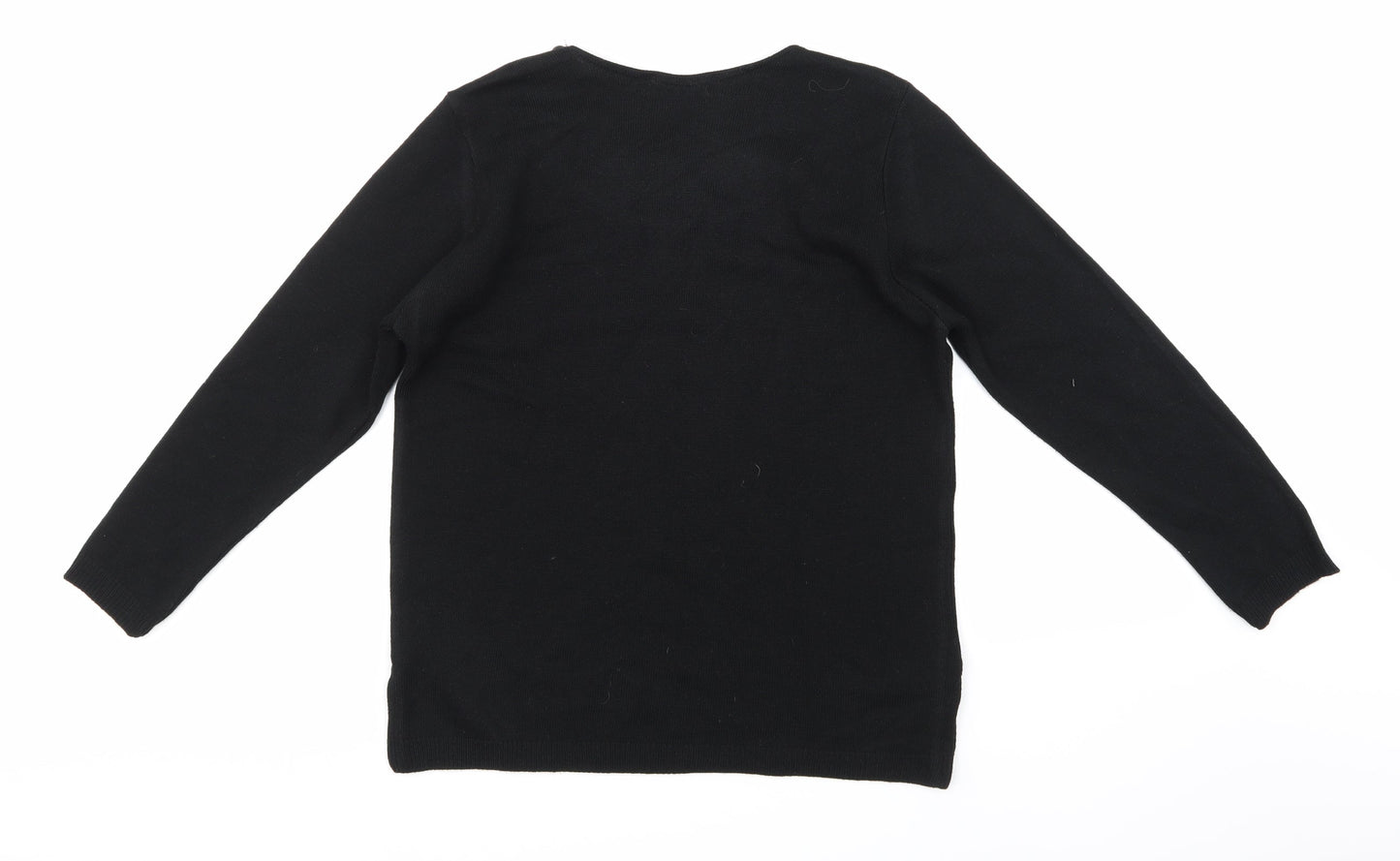 Classic Womens Black  Knit Pullover Jumper Size M
