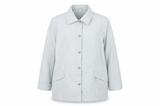 Front view of Klassik women’s blue jacket, size UK 20