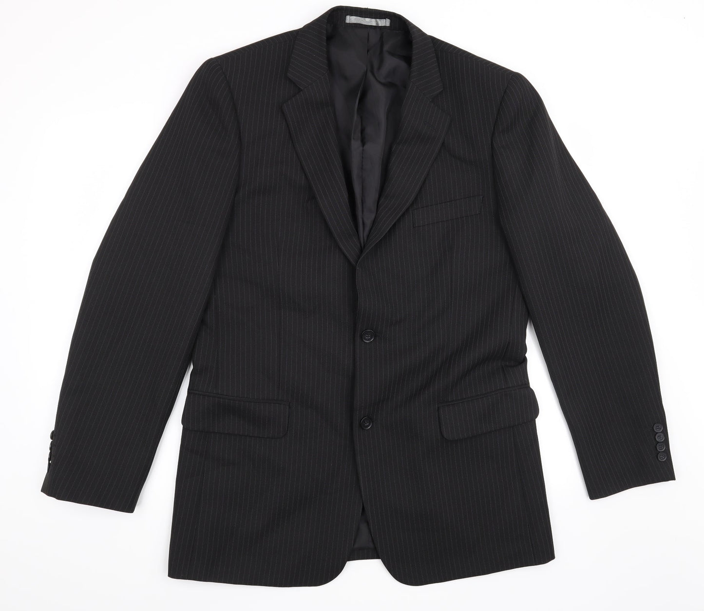 Taylor & Wright Mens Black Striped  Jacket Suit Jacket Size 40