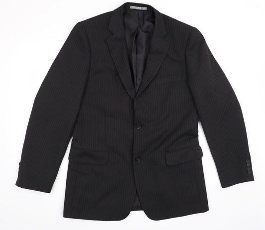 Taylor & Wright Mens Black Striped  Jacket Suit Jacket Size 40