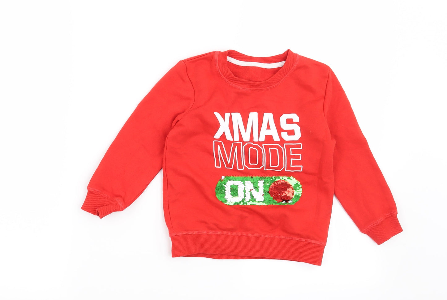 Matalan Boys Red   Pullover Sweatshirt Size 2-3 Years  - Xmas Mode On