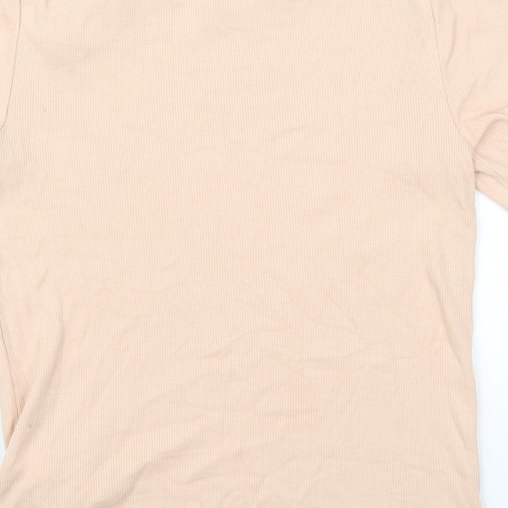 Zara Womens Pink   Basic T-Shirt Size M  - Pom Pom