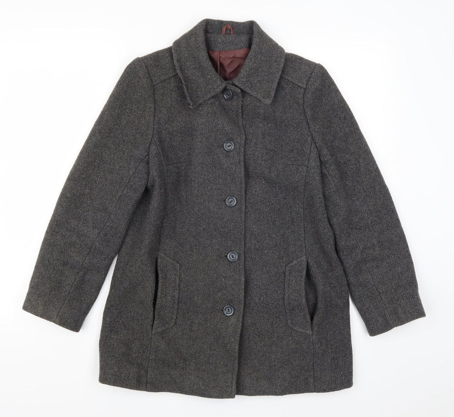 Preworn Womens Grey   Pea Coat Coat Size 10