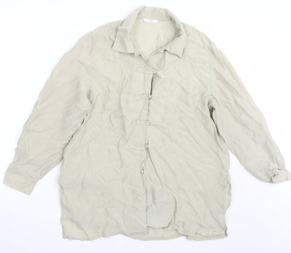 Additional front view of Marks & Spencer women’s green basic button-up, size UK 16