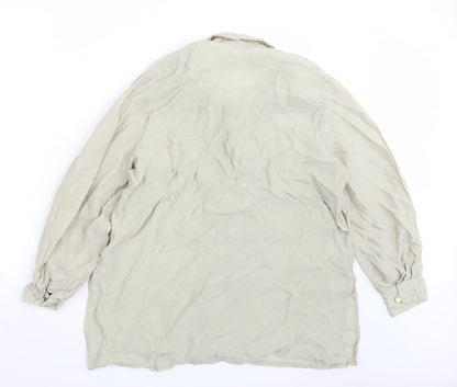 Back view of Marks & Spencer women’s green basic button-up, size UK 16