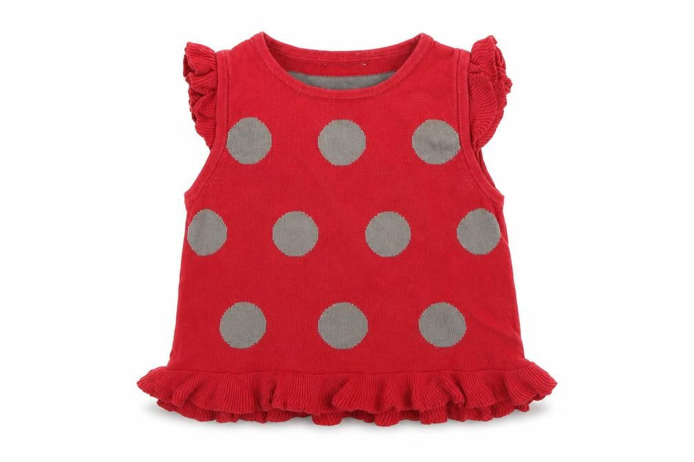 NEXT Girls Red Polka Dot  Basic T-Shirt Size 2-3 Years