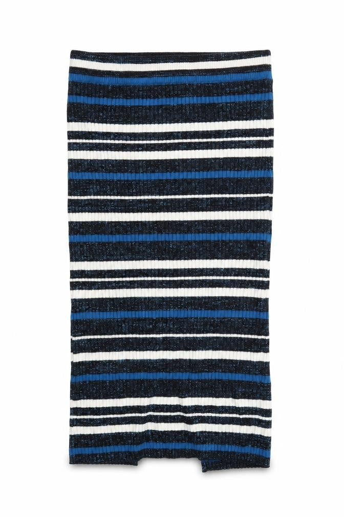 Preworn Womens Blue Striped  Straight & Pencil Skirt Size 30 in