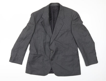 Additional front view of Preworn men’s grey jacket suit jacket, size 44