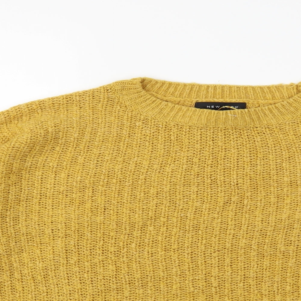 New Look Womens Yellow  Knit Pullover Jumper Size S