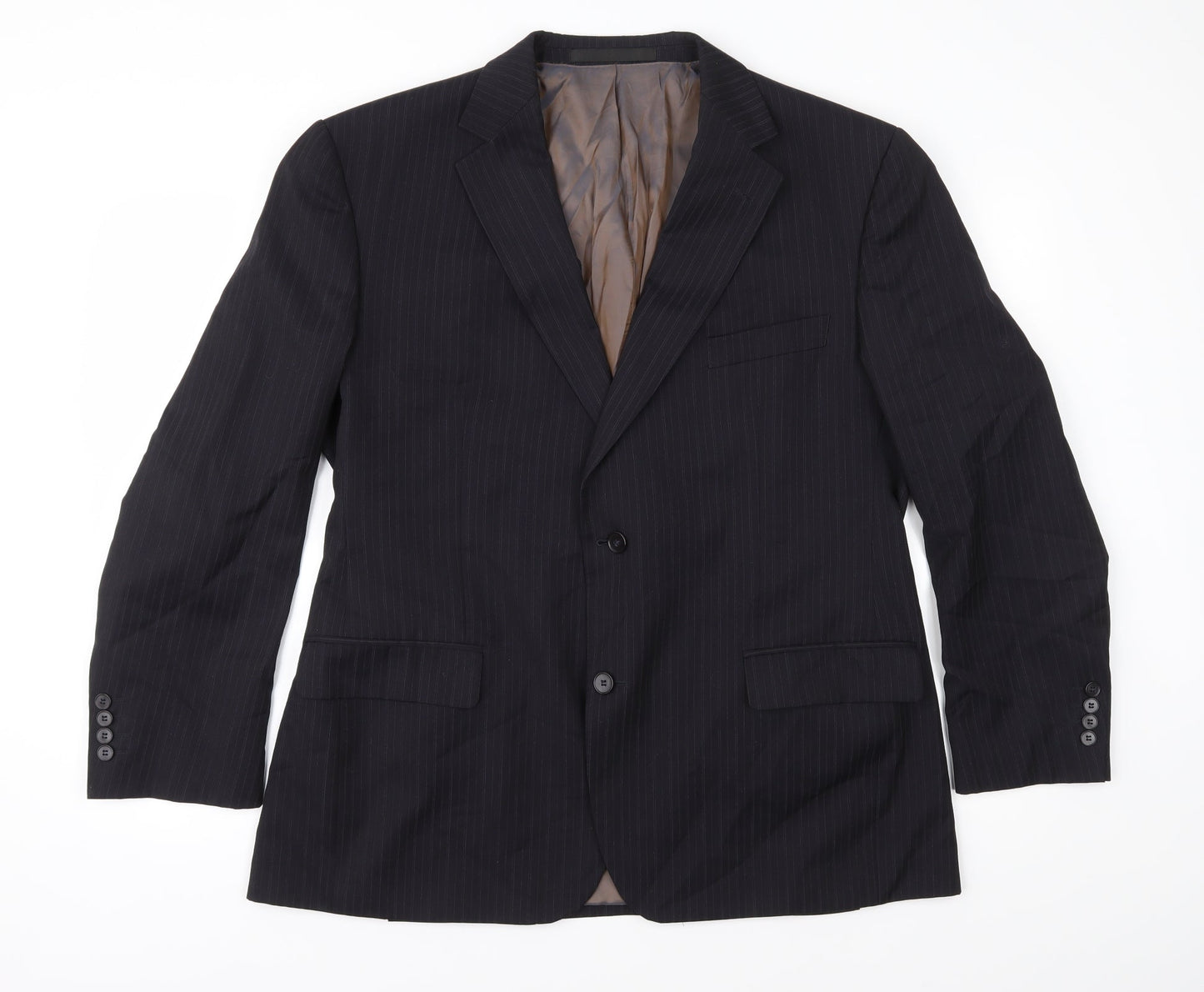 Marks and Spencer Mens Blue Striped  Jacket Suit Jacket Size 44