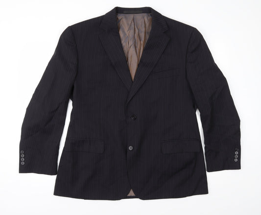 Marks and Spencer Mens Blue Striped  Jacket Suit Jacket Size 44