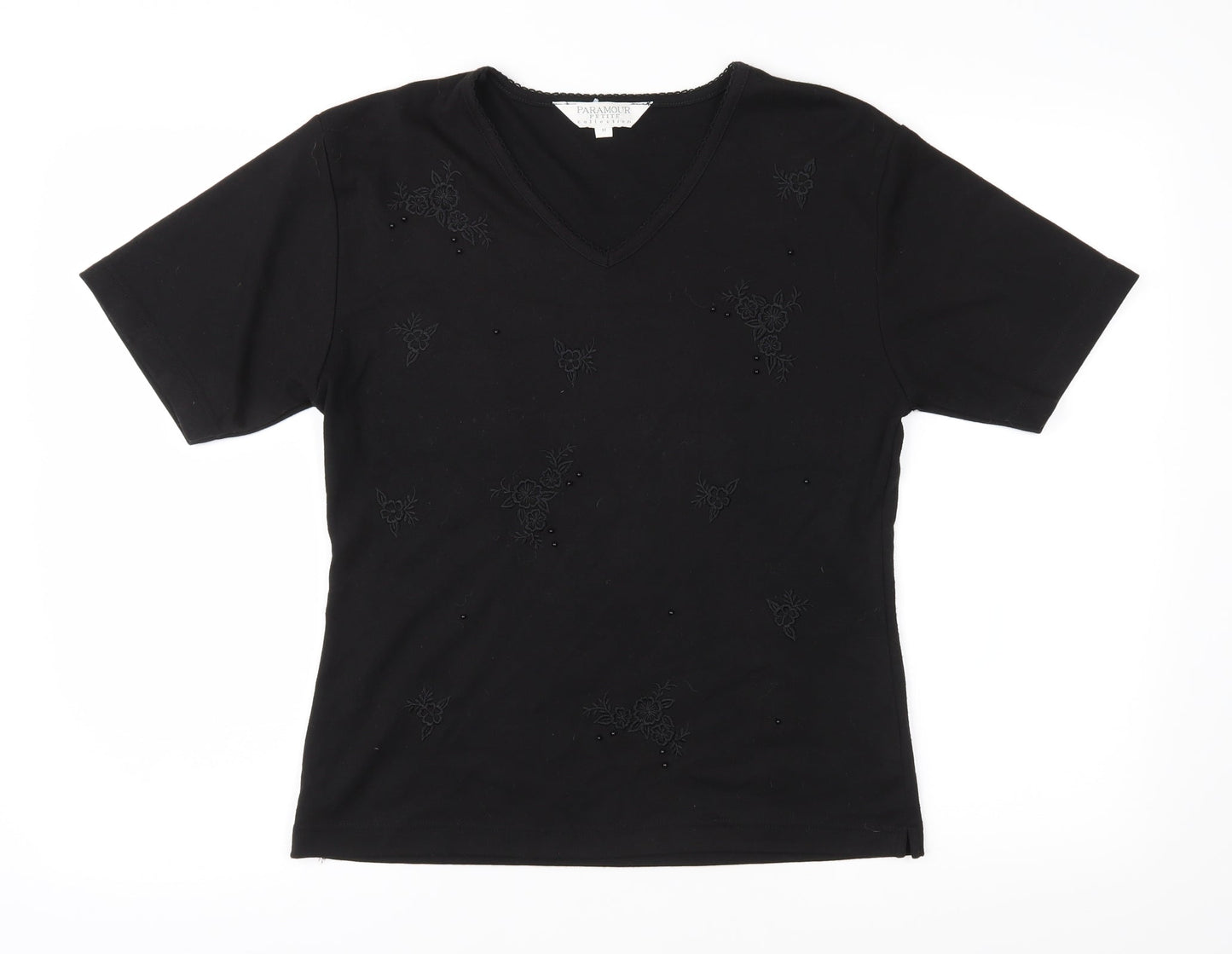 Paramour Womens Black  Jersey Basic T-Shirt Size M