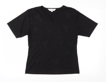 Additional front view of Paramour women’s black jersey basic t-shirt, size M