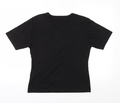 Back view of Paramour women’s black jersey basic t-shirt, size M