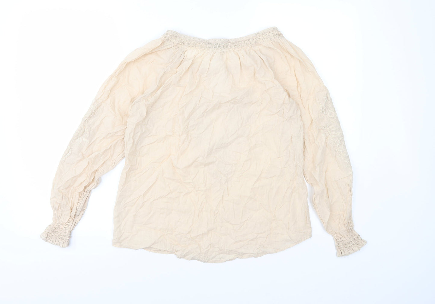 H&M Womens Beige   Basic Blouse Size 6