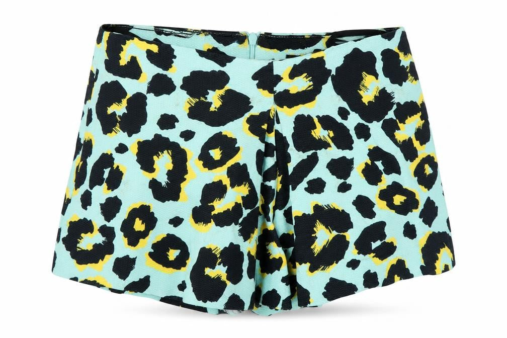 Atmosphere Womens Blue Animal Print  Cut-Off Shorts Size 10