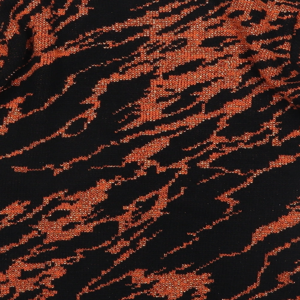 Solo Womens Orange Animal Print  Pullover Jumper Size S