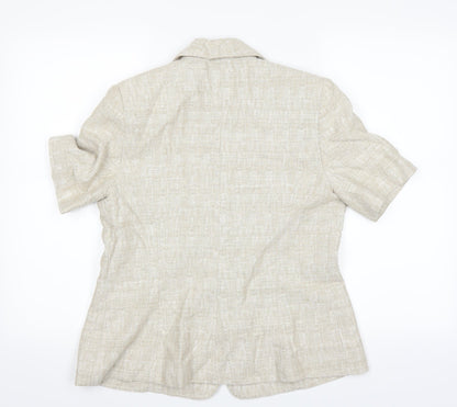 Back view of Gray & Osbourn women’s beige jacket blazer, size UK 10