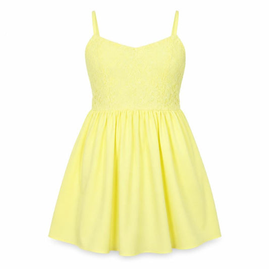 Divided Womens Yellow Floral  Tunic Tank Size 12