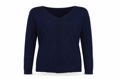 Front view of FGEORGE women’s blue knit jumper, size UK 14