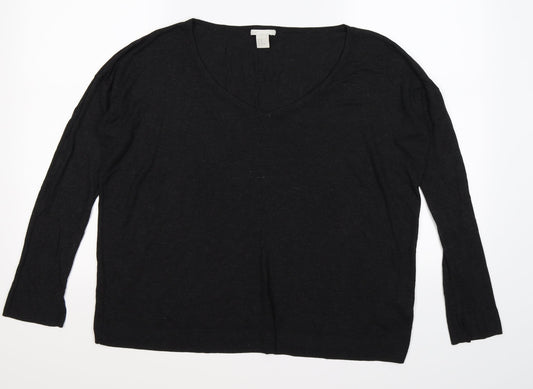 H&M Womens Grey  Knit Pullover Jumper Size M