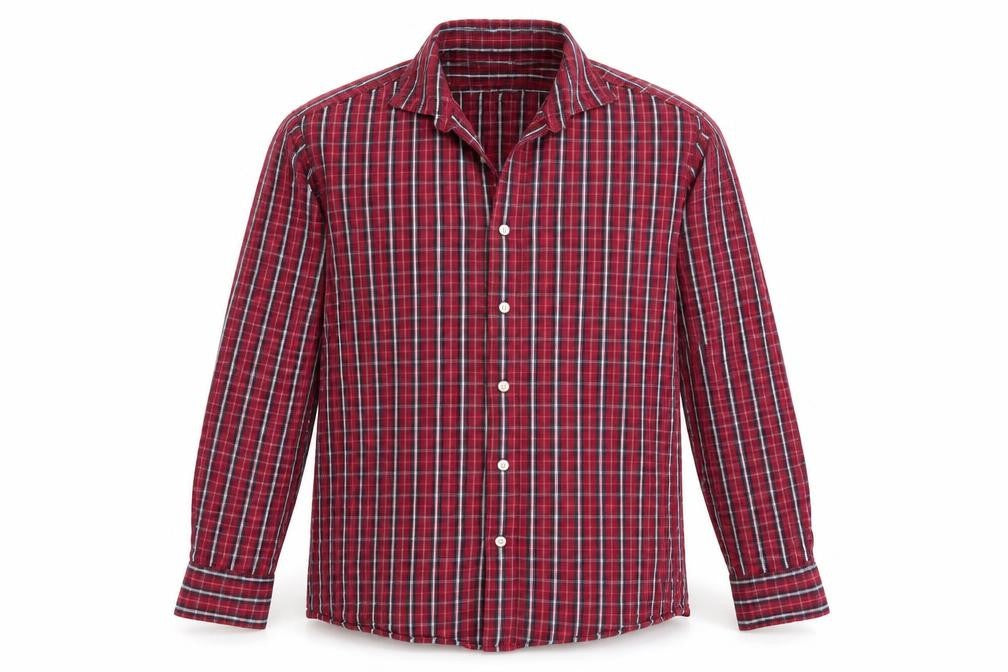 Easy Wear Mens Red Check   Button-Up Size M