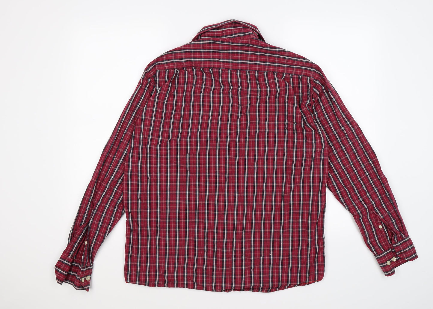 Easy Wear Mens Red Check   Button-Up Size M