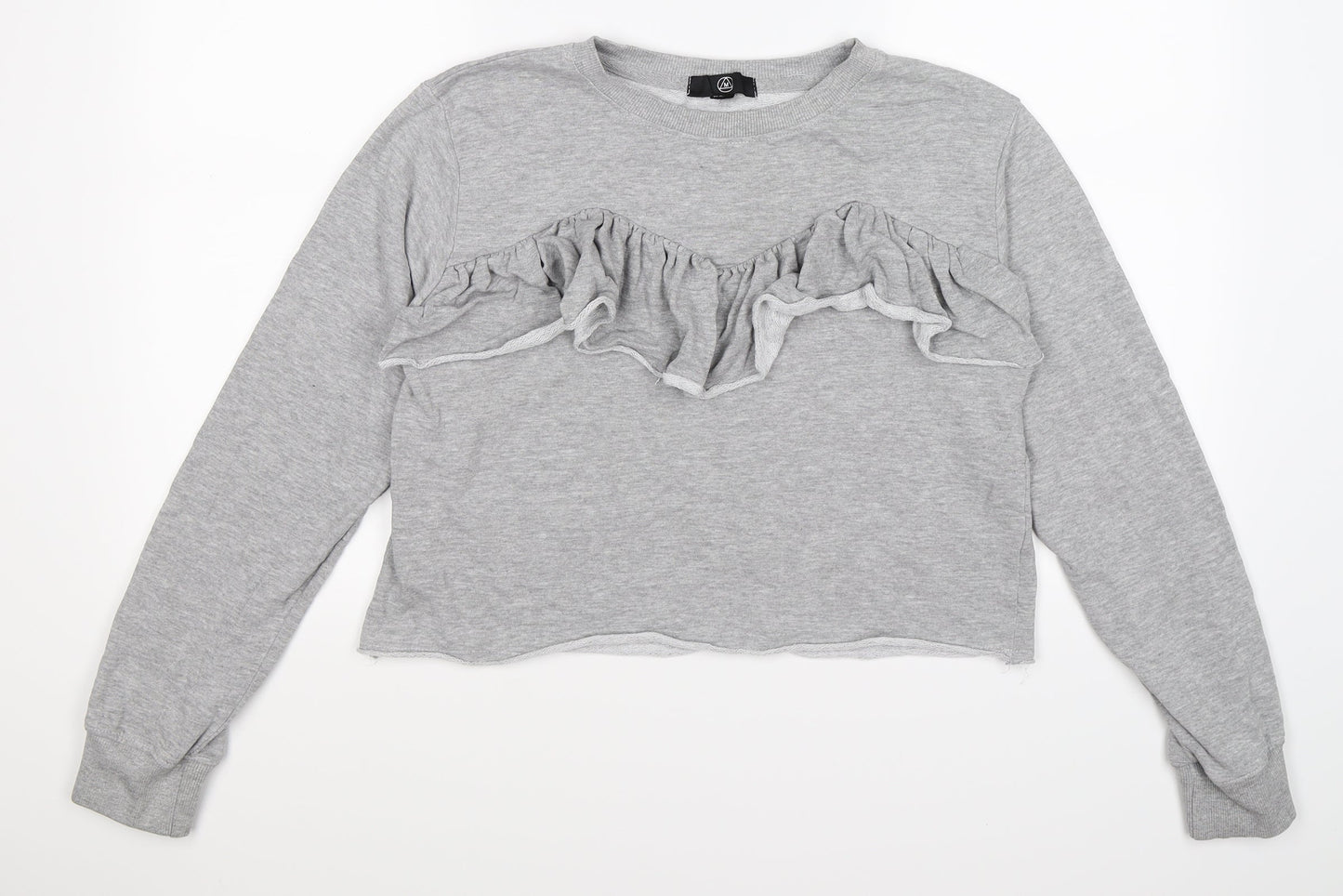 Missguided Womens Grey   Pullover Sweatshirt Size 10  - CROPPED