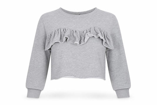Missguided Womens Grey   Pullover Sweatshirt Size 10  - CROPPED